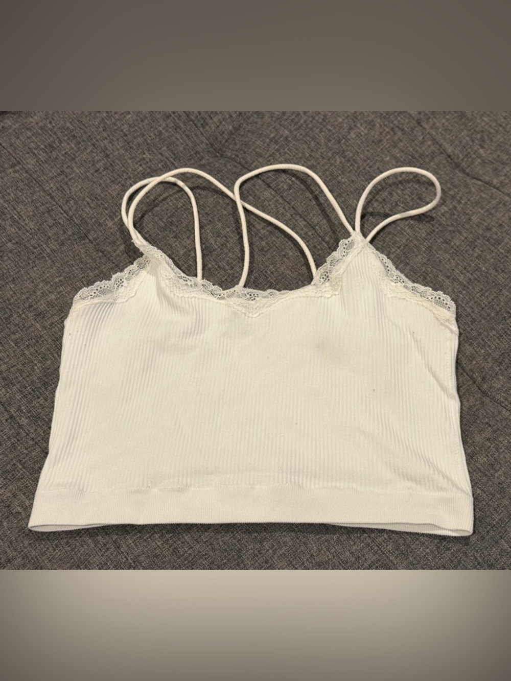 Bundle of 3 items - White, Black & Off-White Slim-Strap Crop Camis